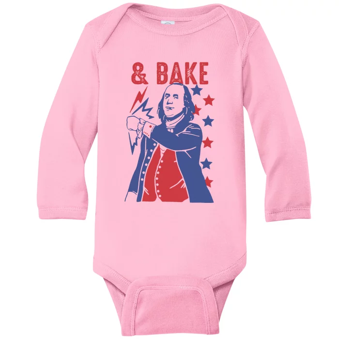 Shake And Bake Funny Couple Matching 4th of July Bake Baby Long Sleeve Bodysuit