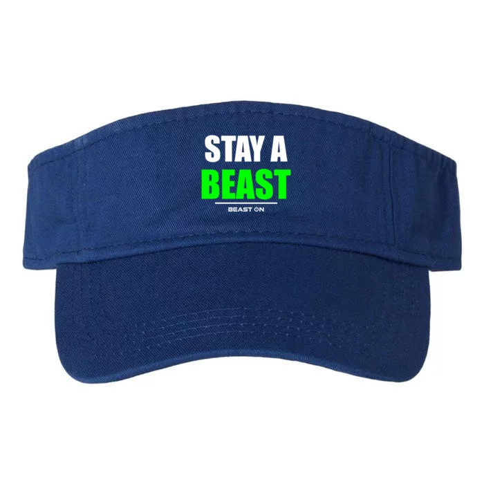 Stay A Beast Gym Fitness Workout Bodybuilding Gains Green Cool Gift Valucap Bio-Washed Visor