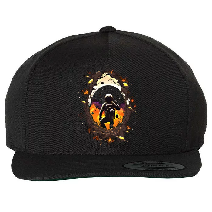 Space Astronaut Black Hole Astronomy Astronomer Gift Wool Snapback Cap