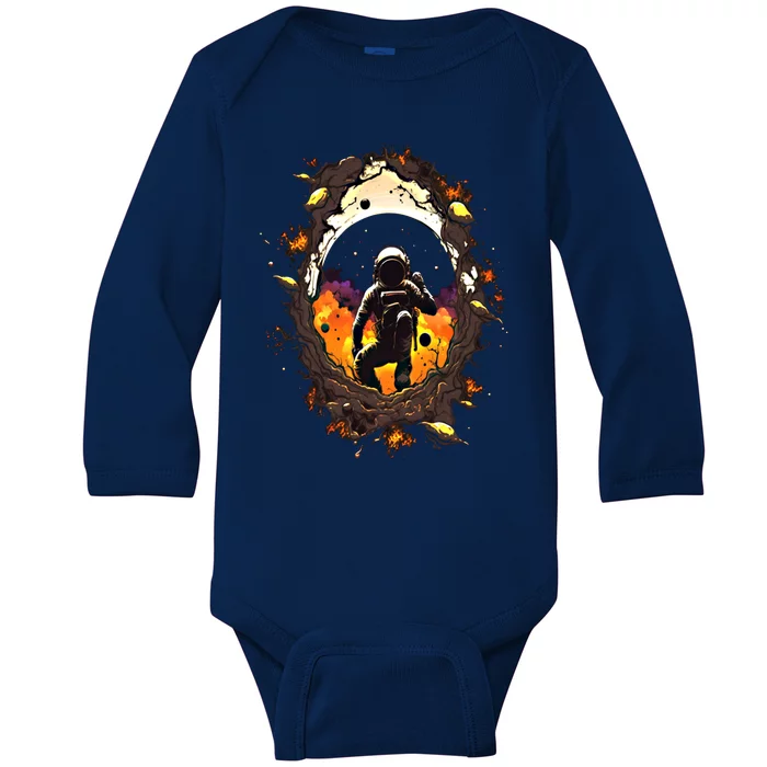 Space Astronaut Black Hole Astronomy Astronomer Gift Baby Long Sleeve Bodysuit