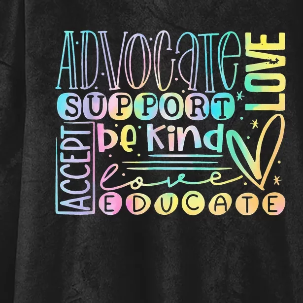 Support Accept Be Kind Autism Advocate Hooded Wearable Blanket