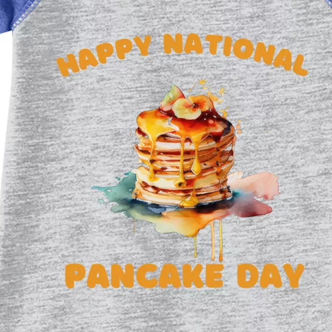 Syrup And Breakfast Happy National Pancake Day Gift Infant Baby Jersey Bodysuit