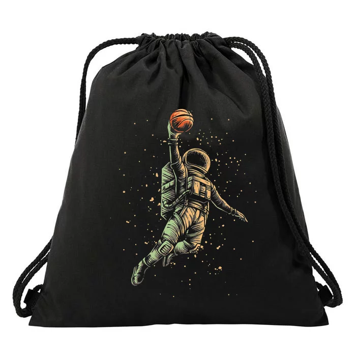 Space Astronaut Basketball Player Funny planet Drawstring Bag