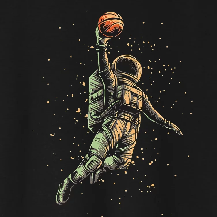 Space Astronaut Basketball Player Funny planet Women's Crop Top Tee