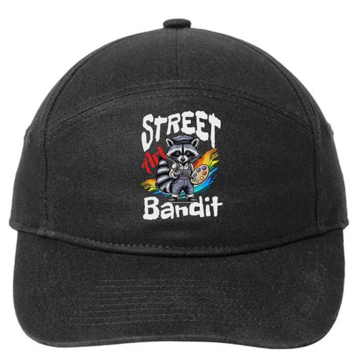 Street Art Bandit Urban Graffiti Raccoon Design 7-Panel Snapback Hat