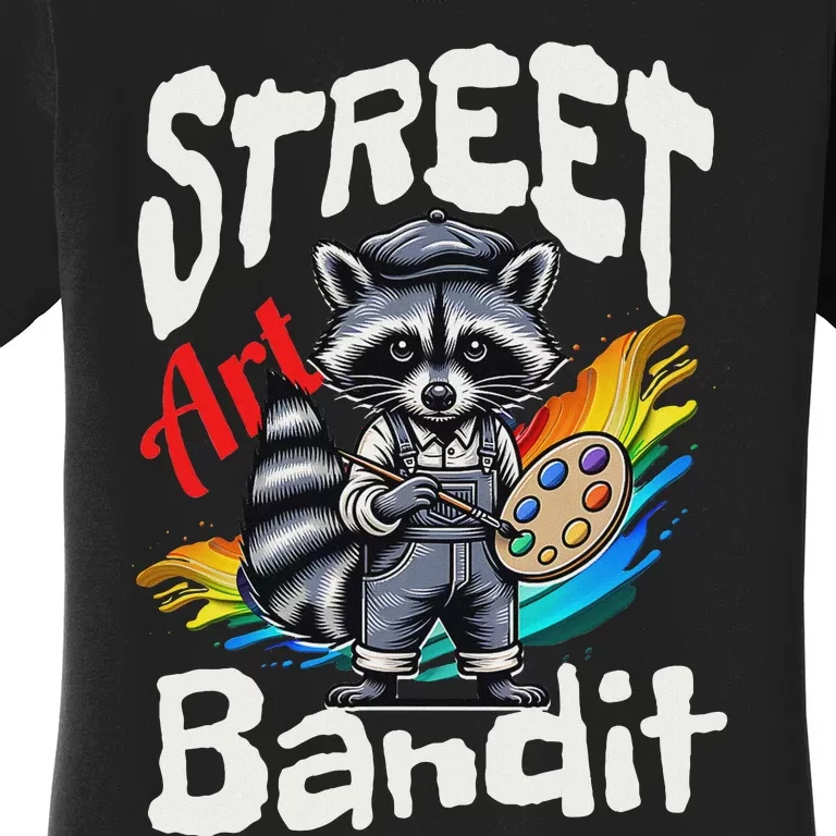 Street Art Bandit Urban Graffiti Raccoon Design Women's T-Shirt