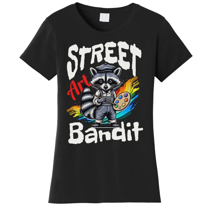 Street Art Bandit Urban Graffiti Raccoon Design Women's T-Shirt