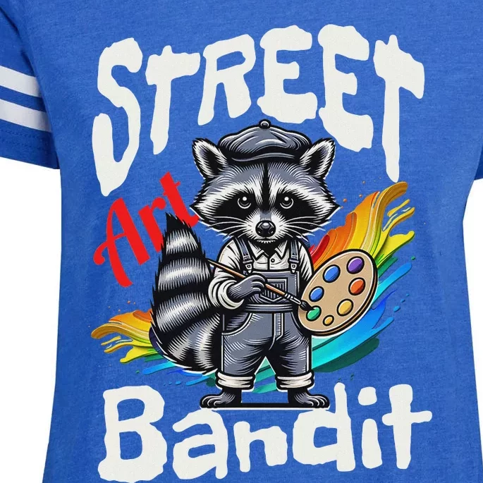 Street Art Bandit Urban Graffiti Raccoon Design Enza Ladies Jersey Football T-Shirt