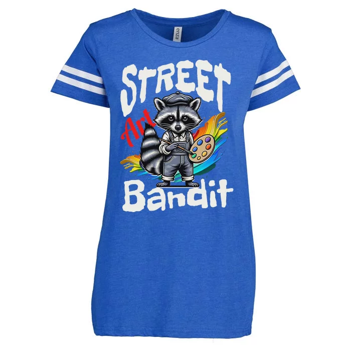 Street Art Bandit Urban Graffiti Raccoon Design Enza Ladies Jersey Football T-Shirt