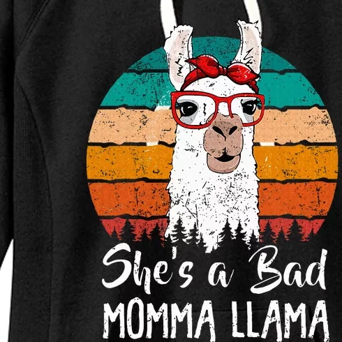 Shes A Bad Momma Llama Mothers Day Women's Fleece Hoodie