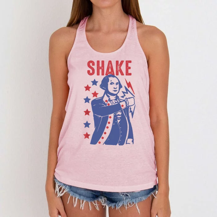 Shake And Bake Funny Couple Matching 4th Of July Shake Women's Knotted Racerback Tank