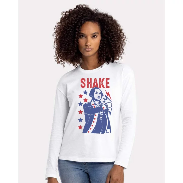 Shake And Bake Funny Couple Matching 4th Of July Shake Womens Cotton Relaxed Long Sleeve T-Shirt