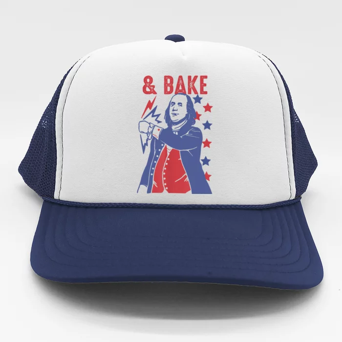 Shake And Bake Funny Couple Matching 4th Of July Bake Trucker Hat