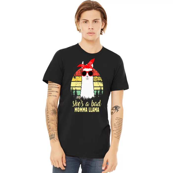 SheS A Bad Auntie Llama Mom Mama Grandma Premium T-Shirt