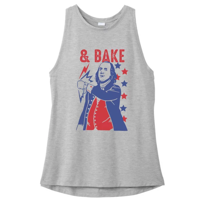 Shake And Bake Funny Couple Matching 4th of July Bake Ladies Tri-Blend Wicking Tank