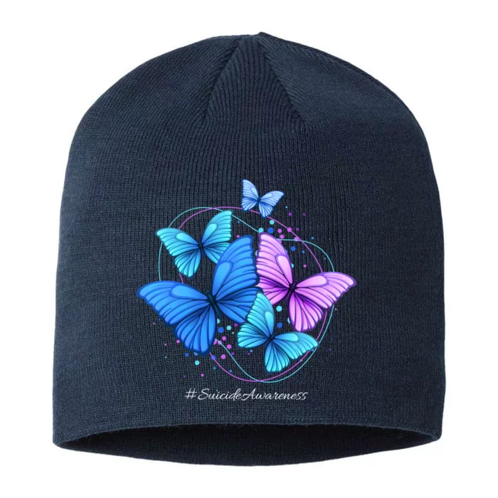 Suicide Awareness Butterfly 8 1/2in Sustainable Knit Beanie