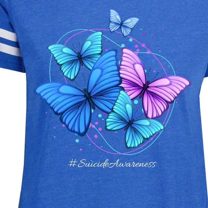 Suicide Awareness Butterfly Enza Ladies Jersey Football T-Shirt