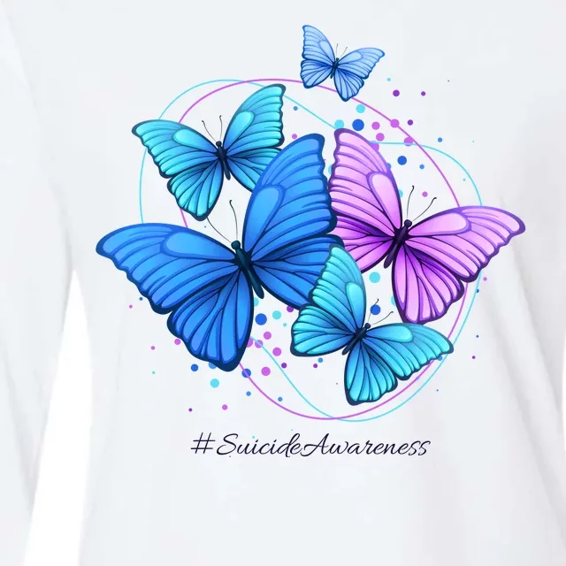 Suicide Awareness Butterfly Womens Cotton Relaxed Long Sleeve T-Shirt