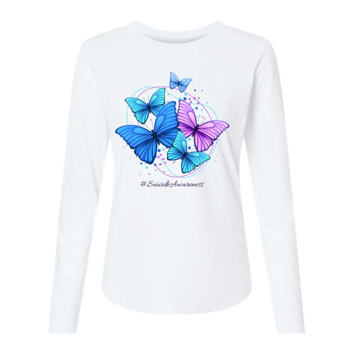 Suicide Awareness Butterfly Womens Cotton Relaxed Long Sleeve T-Shirt