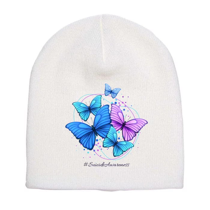 Suicide Awareness Butterfly Short Acrylic Beanie