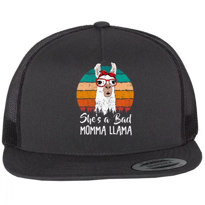 SheS A Bad Momma Llama MotherS Day Llama Lover Flat Bill Trucker Hat