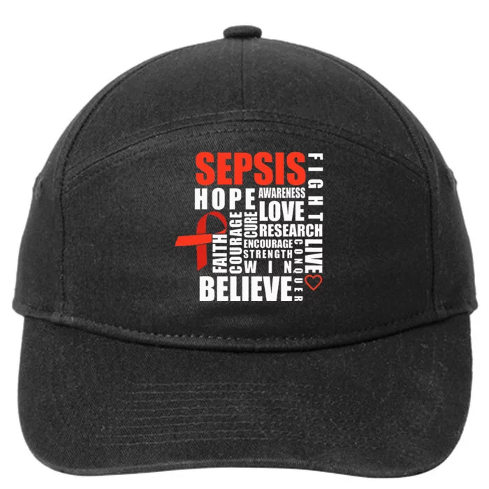 Sepsis Awareness Believe Warrior Survivor Support 7-Panel Snapback Hat