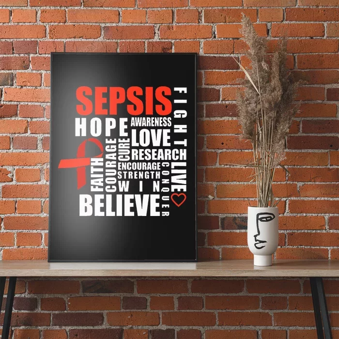 Sepsis Awareness Believe Warrior Survivor Support Poster