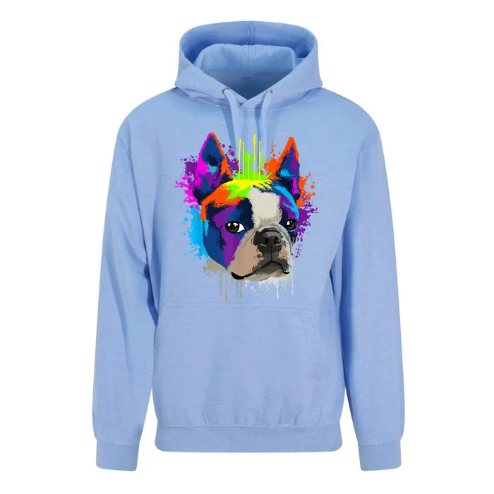 Splash Art Boston Terrier Dog Owner Gift Idea Dog Unisex Surf Hoodie