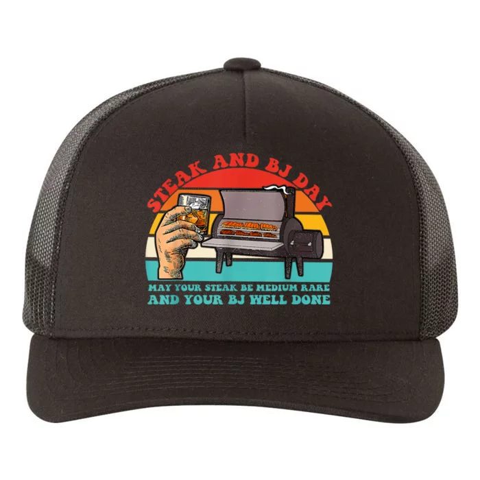 Steak And Bj Day Funny Retro Yupoong Adult 5-Panel Trucker Hat