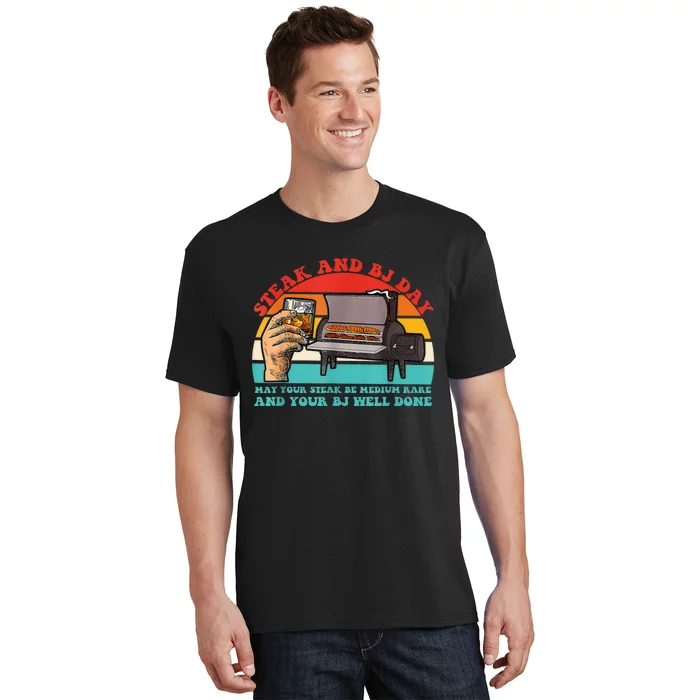 Steak And Bj Day Funny Retro T-Shirt