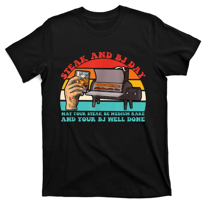 Steak And Bj Day Funny Retro T-Shirt