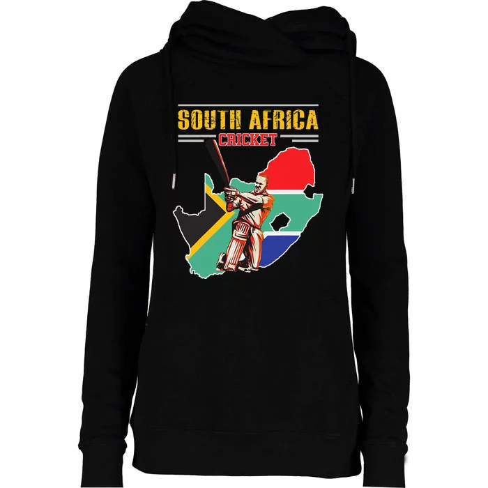 South African Batsman Southafrica Cricket Womens Funnel Neck Pullover Hood