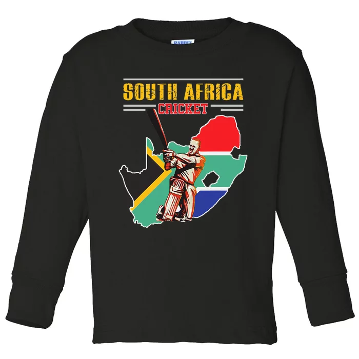 South African Batsman Southafrica Cricket Toddler Long Sleeve Shirt