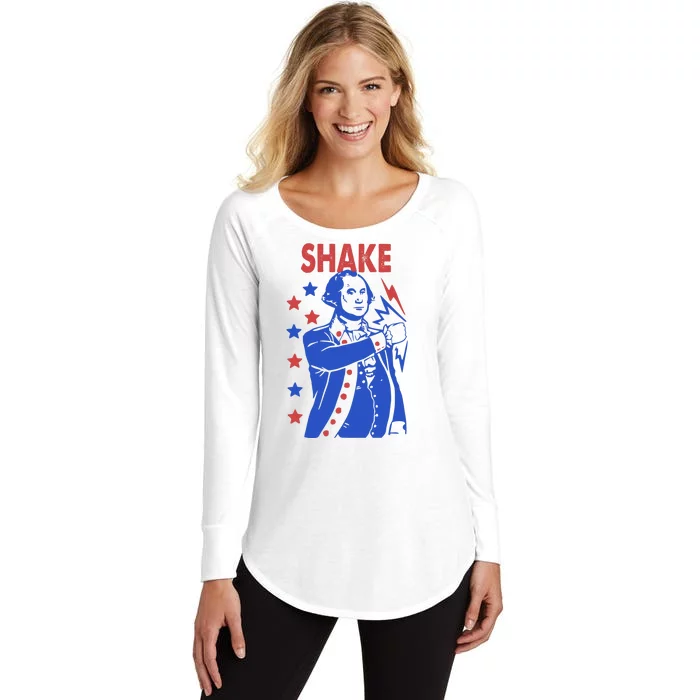 Shake And Bake Benjamin Franklin Women's Perfect Tri Tunic Long Sleeve Shirt