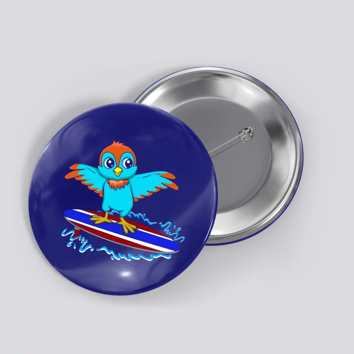 Surfing Animal Bird Lover Ornithology Bird Whisperer Gift Button