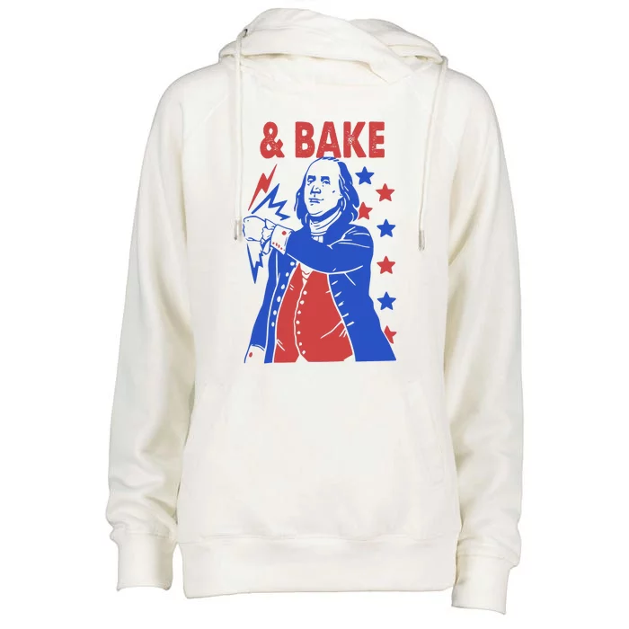 Shake And Bake Benjamin Franklin Womens Funnel Neck Pullover Hood