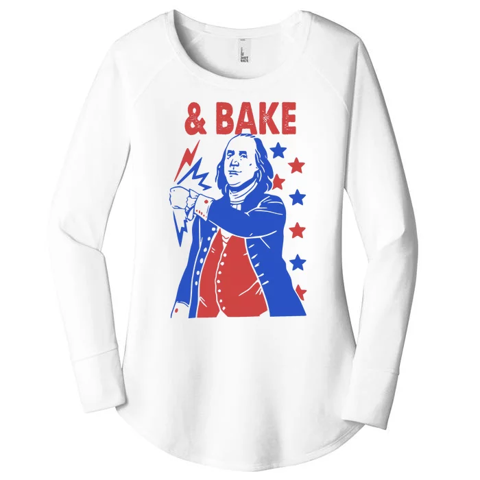 Shake And Bake Benjamin Franklin Women's Perfect Tri Tunic Long Sleeve Shirt