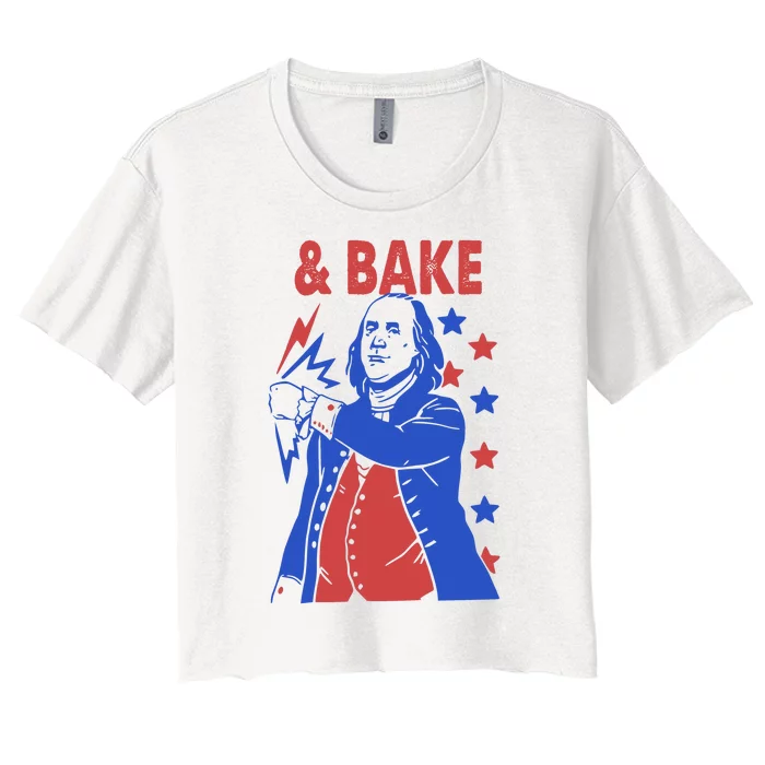 Shake And Bake Benjamin Franklin Women's Crop Top Tee