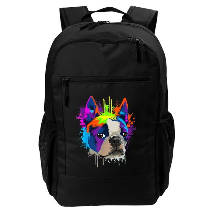 Splash Art Boston Terrier Dog Owner Gift Idea Dog Daily Commute Backpack