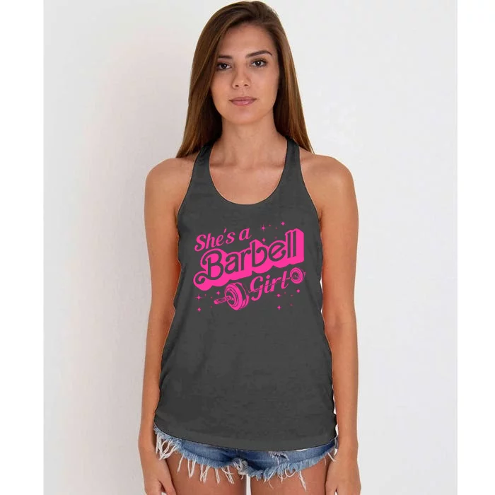 SheS A Barbell Girl Women's Knotted Racerback Tank