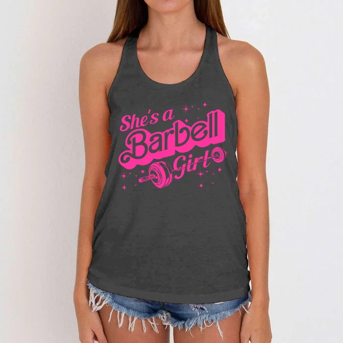 SheS A Barbell Girl Women's Knotted Racerback Tank