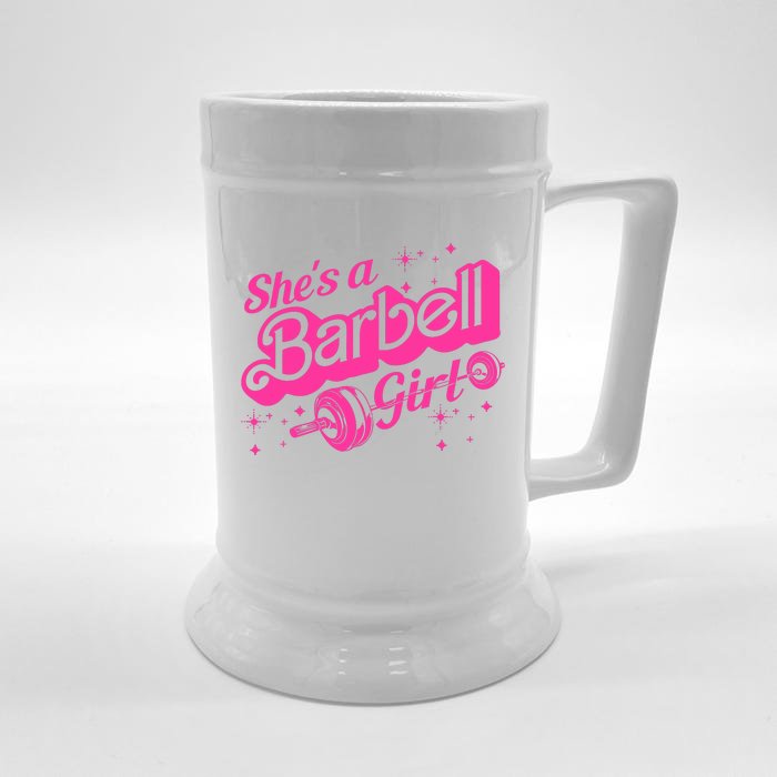 SheS A Barbell Girl Front & Back Beer Stein