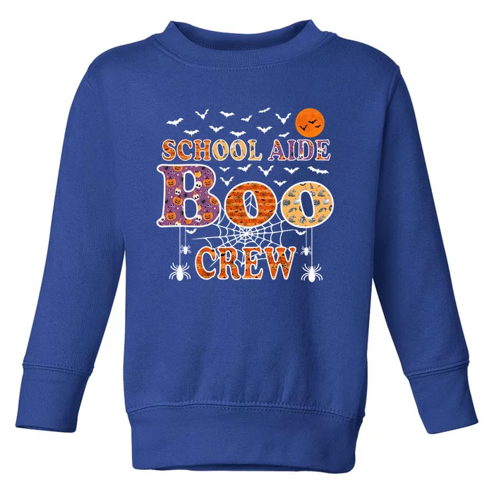 School Aide Boo Crew Gift Funny Halloween Teacher Gift Toddler Sweatshirt