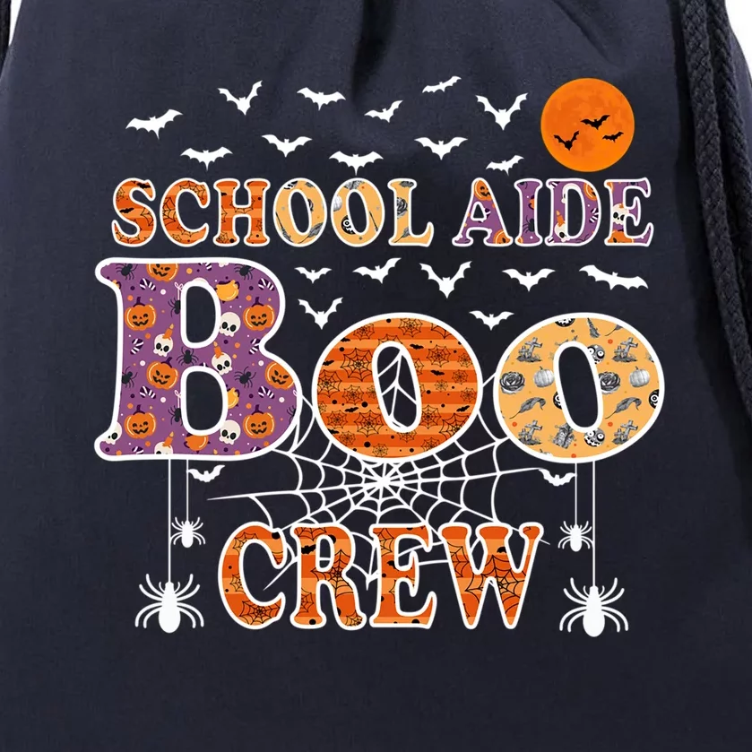 School Aide Boo Crew Gift Funny Halloween Teacher Gift Drawstring Bag