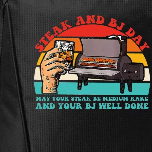 Steak And Bj Day Funny Retro City Backpack