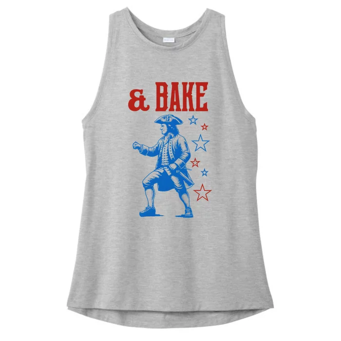 Shake And Bake 4th Of July Couple Matching Ladies Tri-Blend Wicking Tank