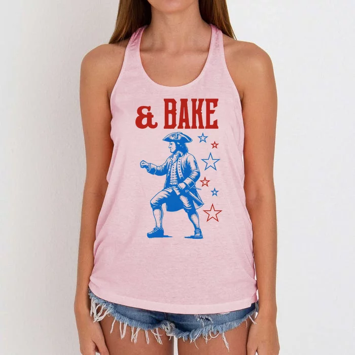 Shake And Bake 4th Of July Couple Matching Women's Knotted Racerback Tank