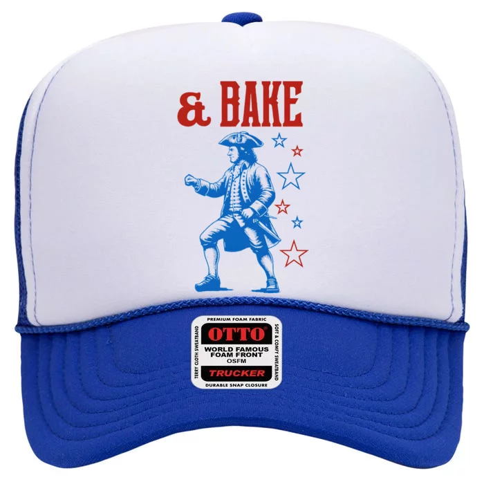 Shake And Bake 4th Of July Couple Matching High Crown Mesh Trucker Hat