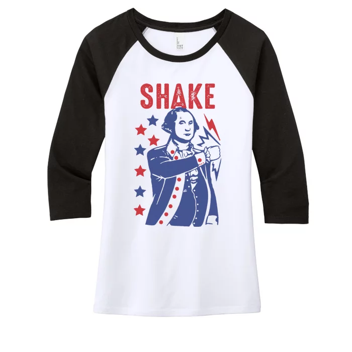 Shake And Bake Funny Couple Matching 4th of July Shake Women's Tri-Blend 3/4-Sleeve Raglan Shirt