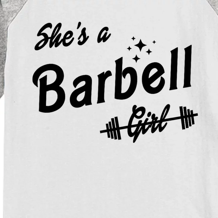 Shes A Barbell Girl Kids Colorblock Raglan Jersey